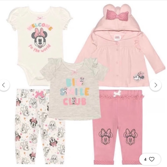 DISNEY BABY: Baby Girl's Minnie Mouse 5pc Set Layette Set - Picture 1 of 7